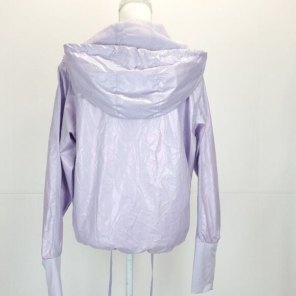 ZYIA Full Zip Lilac Shine Bomber Activewear Hooded Jacket - Picture 10 of 15